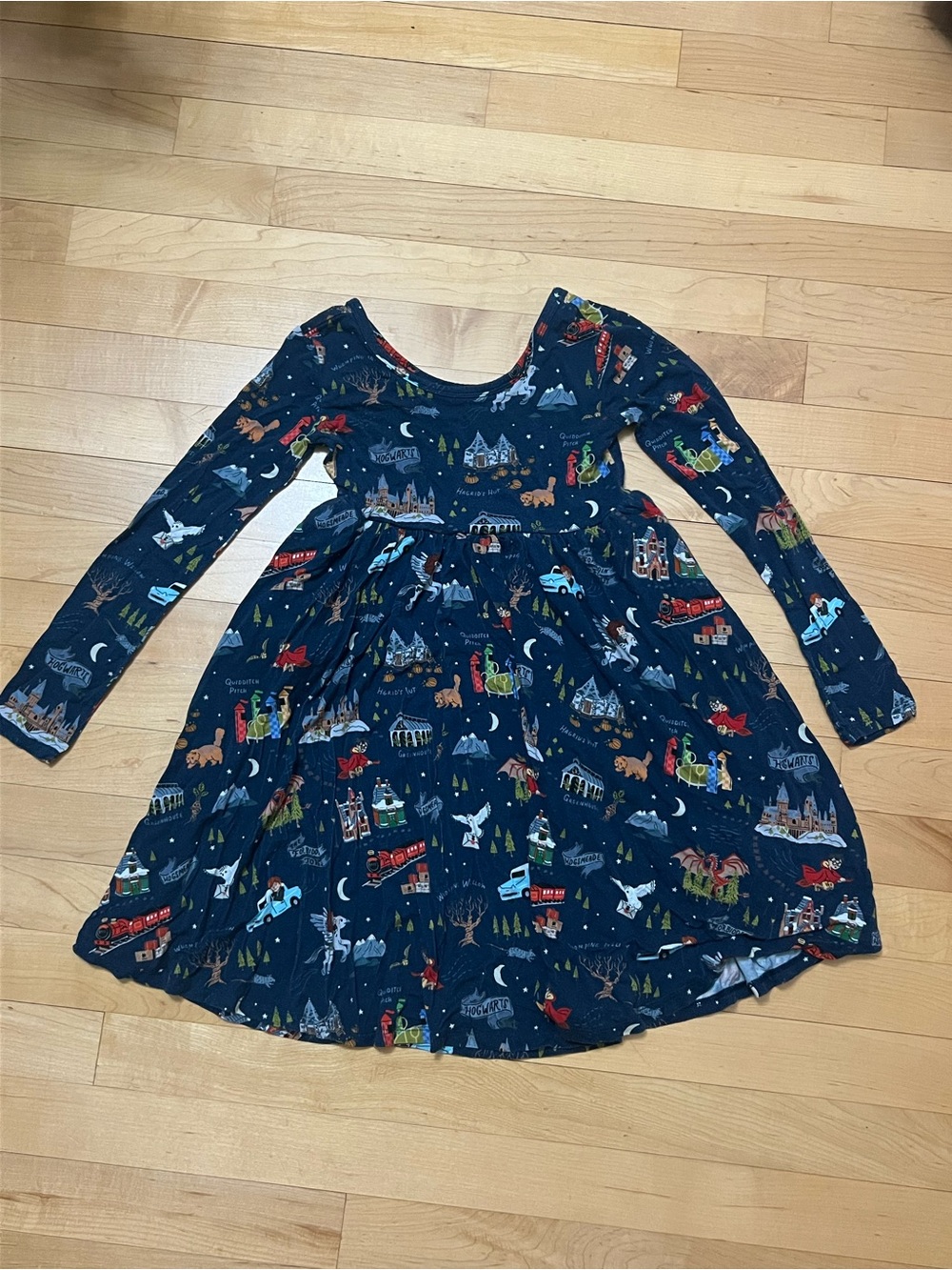 Little Sleepies Harry Potter Dress Navy Blue Girls Size 7 READ